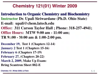 Chemistry 121(01) Winter 2009