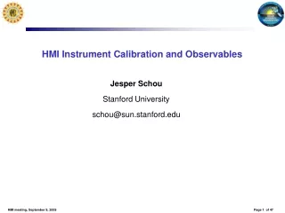 HMI Instrument Calibration and Observables