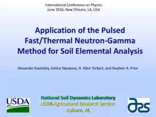 Application of the Pulsed Fast/Thermal Neutron-Gamma Method for Soil Elemental Analysis