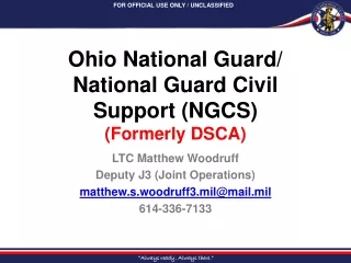 Ohio National Guard/ National Guard Civil Support (NGCS)  (Formerly DSCA)