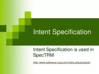 Intent Specification