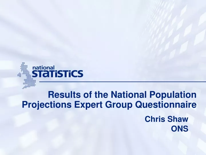 results of the national population projections expert group questionnaire