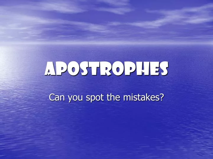 apostrophes