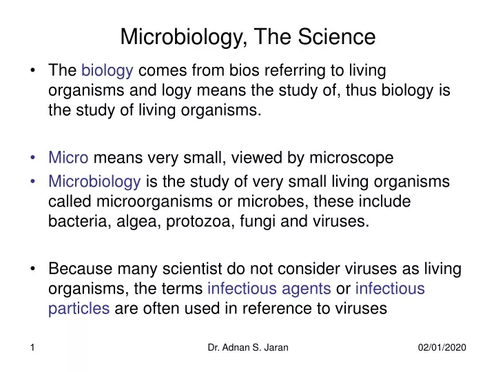 microbiology the science