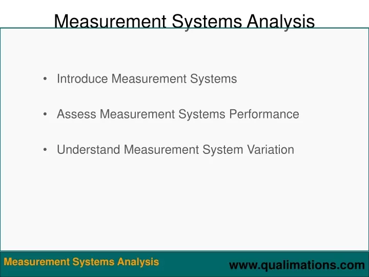 measurement systems analysis