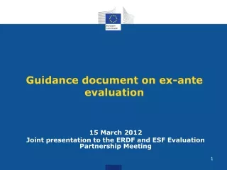 Guidance document on ex-ante evaluation