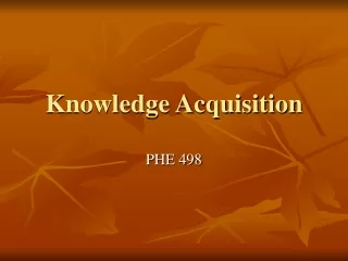 Knowledge Acquisition