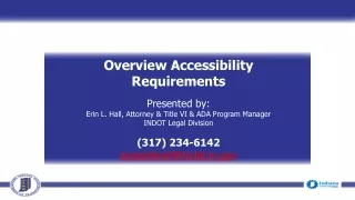 Overview Accessibility Requirements Presented by: