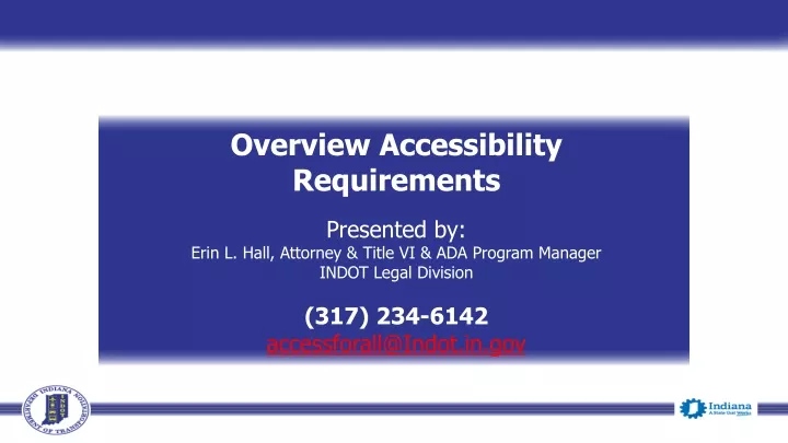 overview accessibility requirements presented