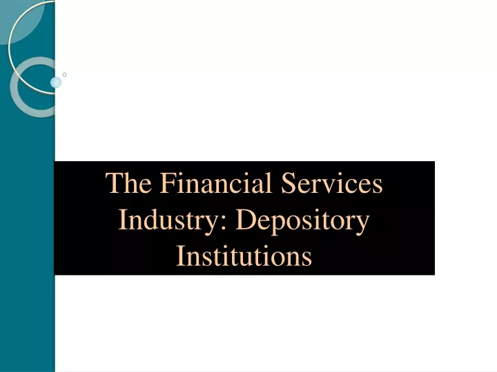 the financial services industry depository