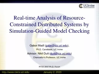 Real-time Analysis of Resource-Constrained Distributed Systems by Simulation-Guided Model Checking