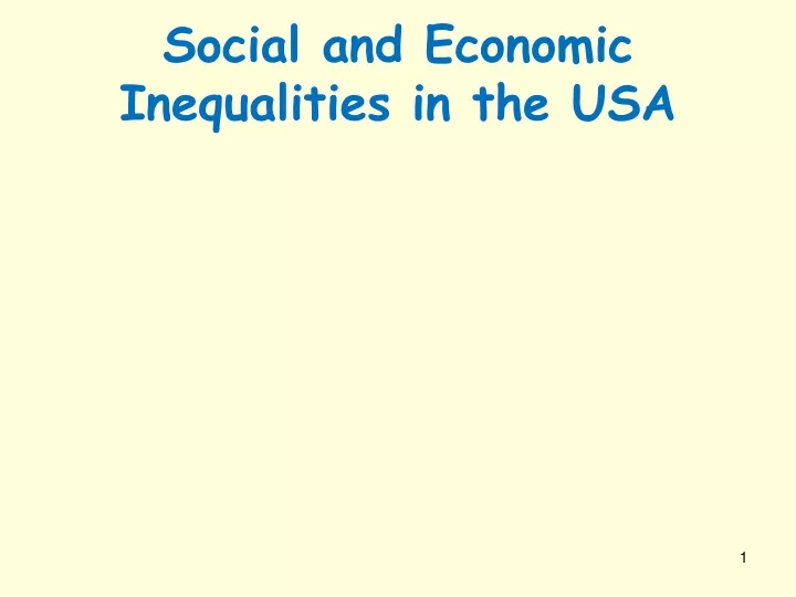 social and economic inequalities in the usa