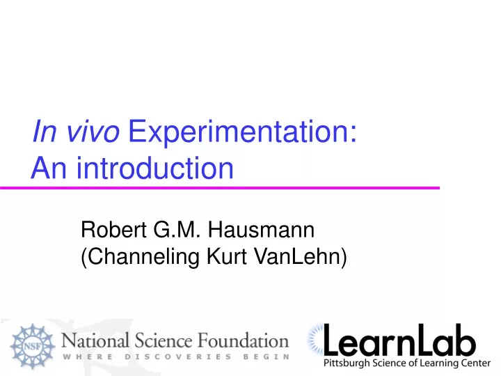 in vivo experimentation an introduction