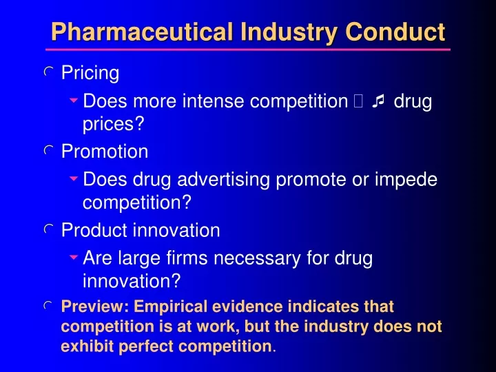 pharmaceutical industry conduct