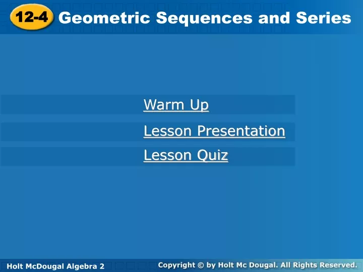 geometric sequences and series
