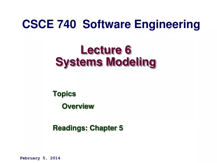 lecture 6 systems modeling