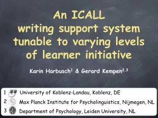 An ICALL  writing support system tunable to varying levels  of learner initiative
