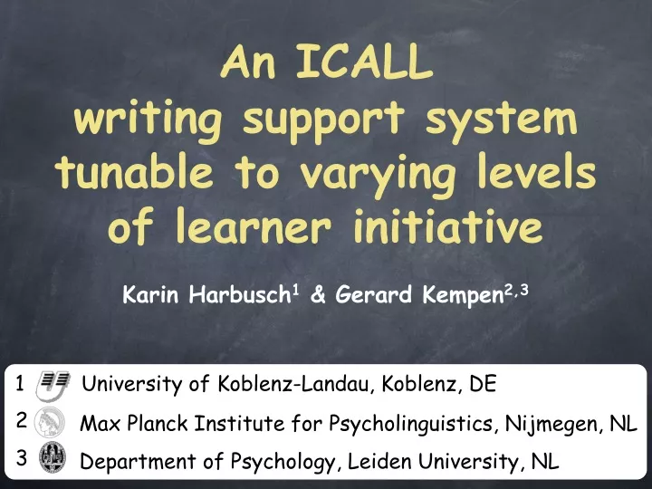 an icall writing support system tunable