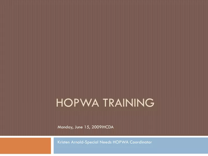 hopwa training