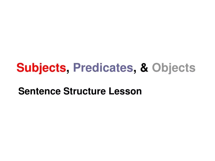 subjects predicates objects