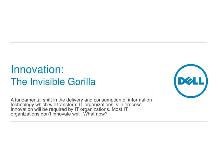 innovation the invisible gorilla