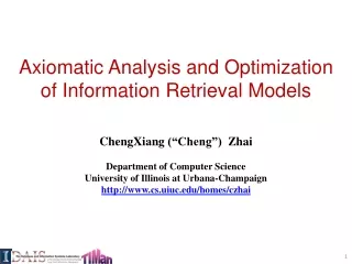 Axiomatic Analysis and Optimization of Information Retrieval Models
