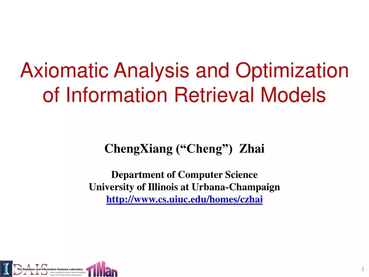 axiomatic analysis and optimization of information retrieval models