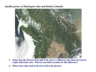 Satellite picture of Washington State and British Columbia