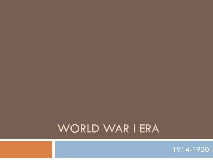 world war i era