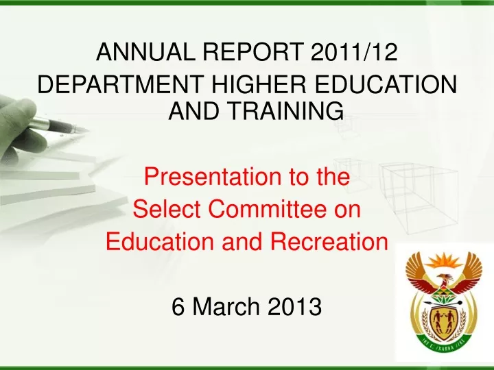 annual report 2011 12 department higher education
