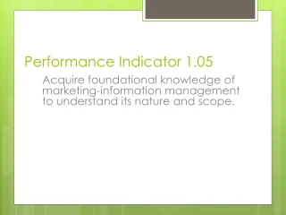 Performance Indicator 1.05
