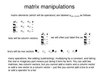 matrix manipulations