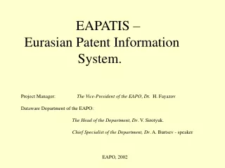 The aim of EAPATIS creation .