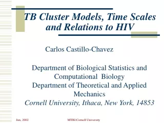 TB Cluster Models, Time Scales  and Relations to HIV