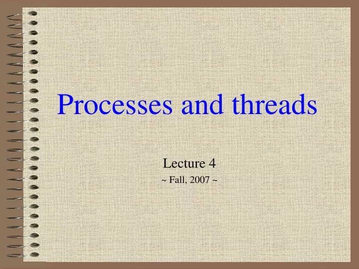 processes and threads