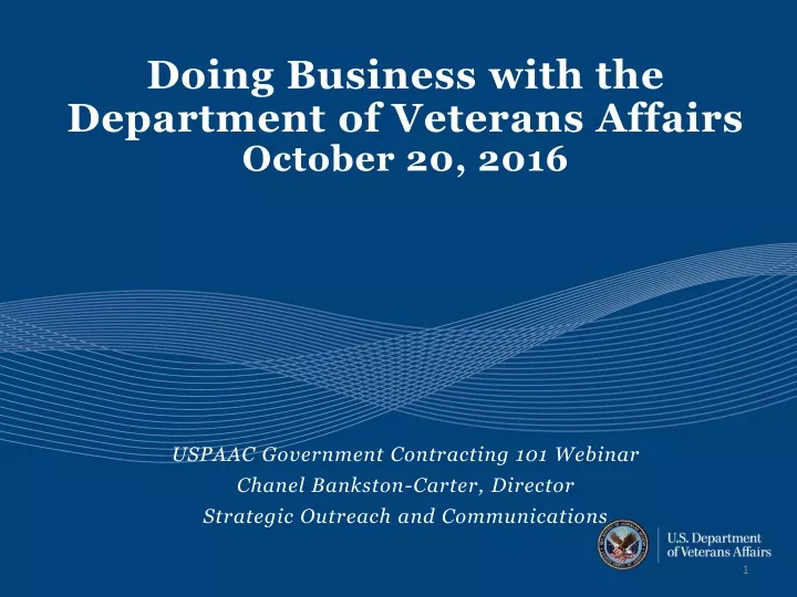 doing business with the department of veterans
