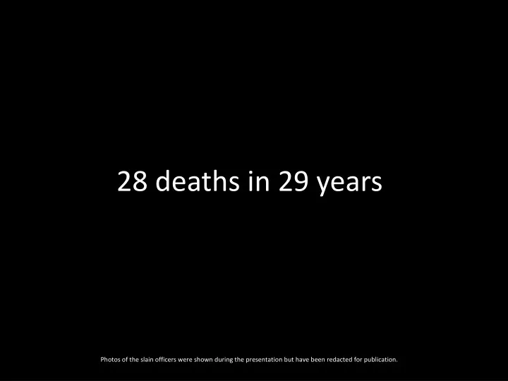 28 deaths in 29 years
