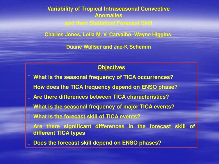 variability of tropical intraseasonal convective