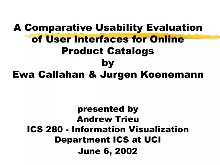 a comparative usability evaluation of user