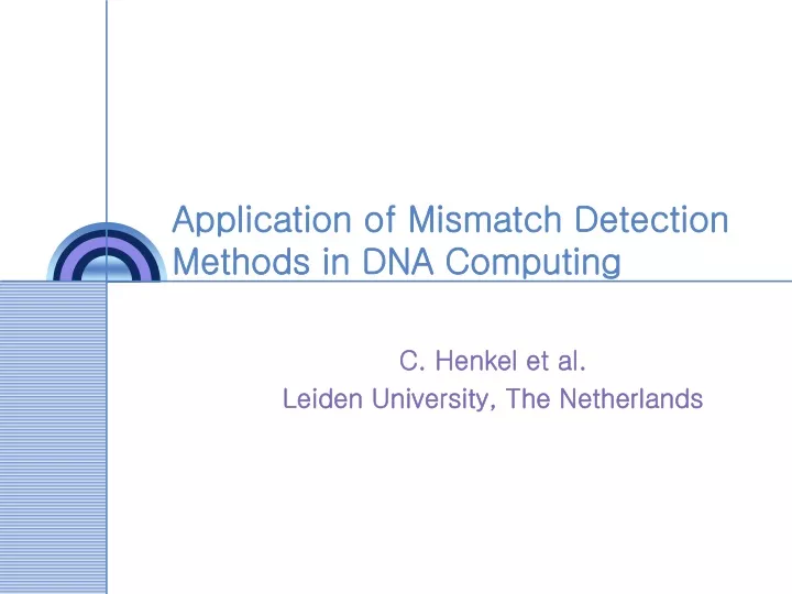 application of mismatch detection methods in dna computing