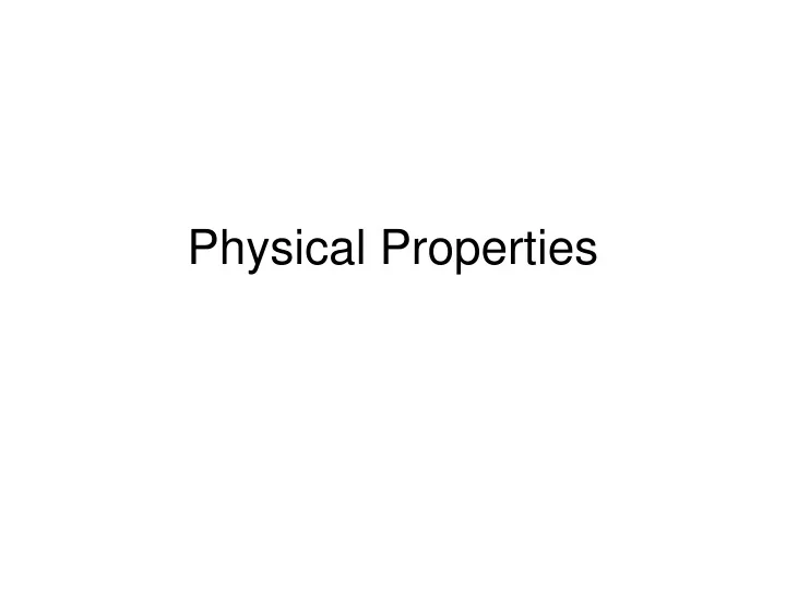 physical properties