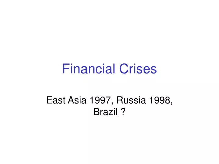 financial crises