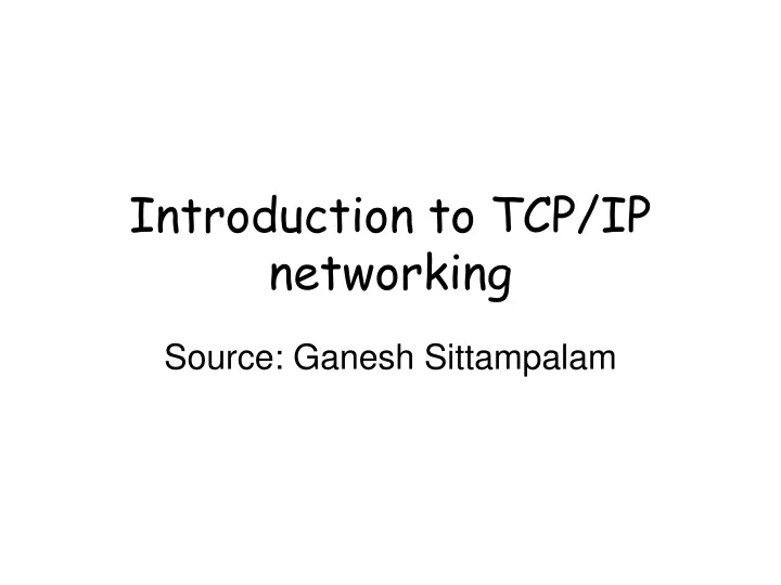 introduction to tcp ip networking