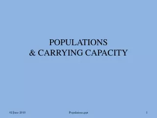 POPULATIONS  &amp; CARRYING CAPACITY