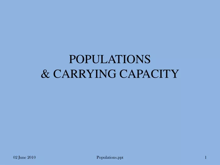 populations carrying capacity