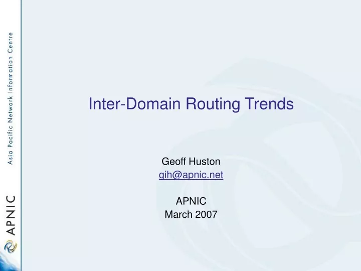 inter domain routing trends