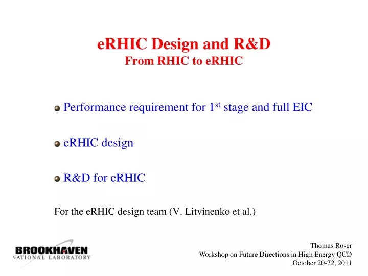 erhic design and r d from rhic to erhic