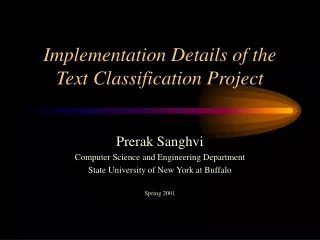 Implementation Details of the Text Classification Project