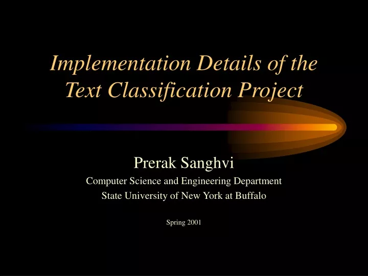 implementation details of the text classification project