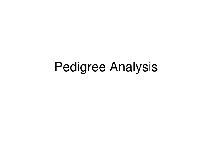 pedigree analysis